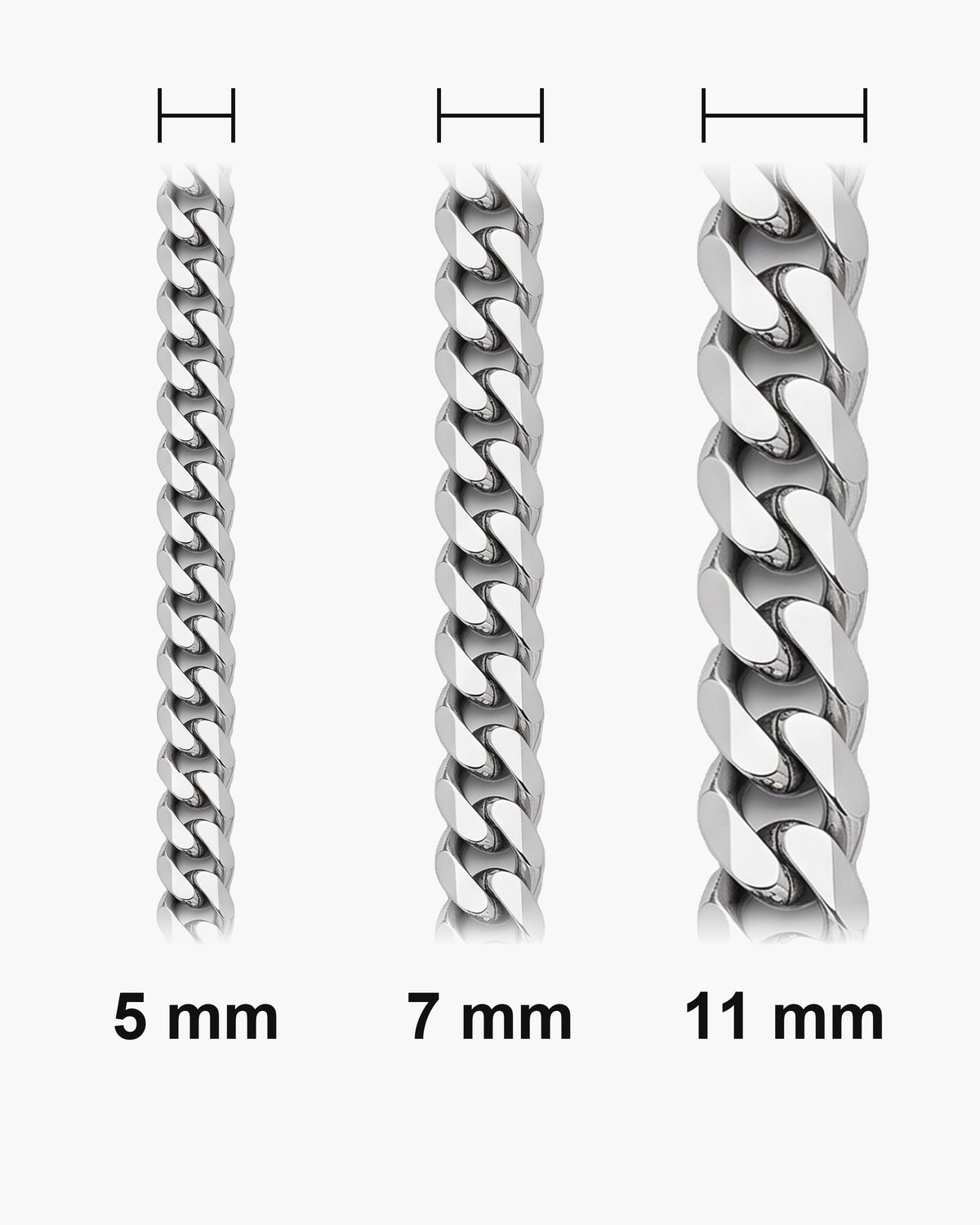 Atlas chain widths at true scale [u:mm]