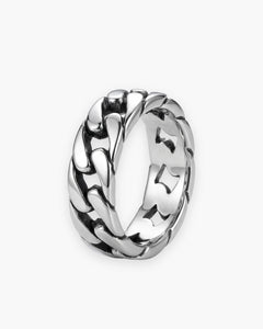 Bague homme Atlas à maille cubaine en acier inoxydable