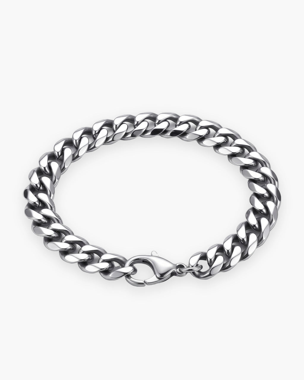 Atlas Cuban link bracelet in silver-tone titanium steel [c:silver]