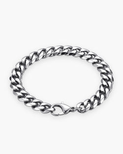 Atlas Cuban link bracelet in silver-tone titanium steel [c:silver]