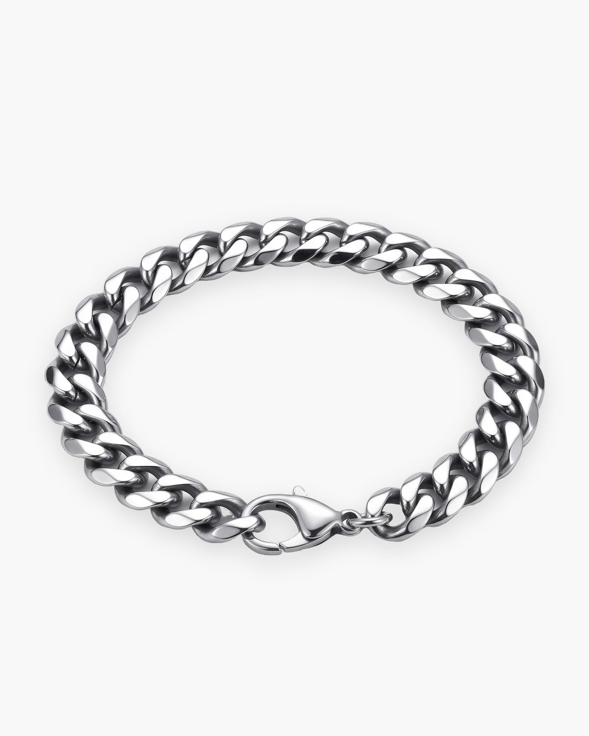 Atlas Cuban link bracelet in silver-tone titanium steel [c:silver]