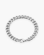 Atlas curb link bracelet in silver-tone titanium steel [c:silver]