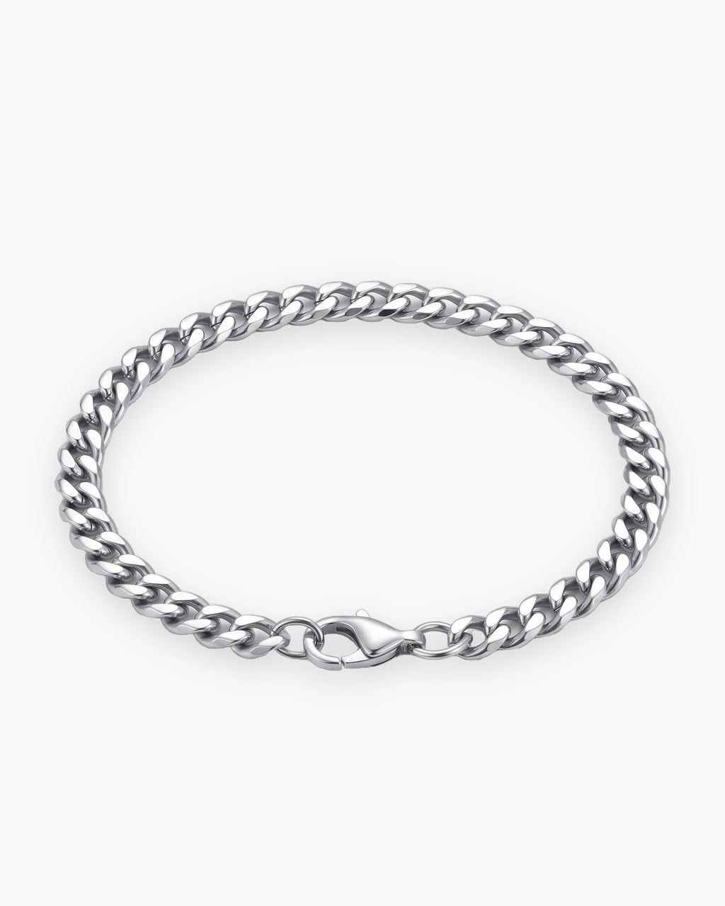Atlas 5 mm curb link bracelet in silver titanium steel [c:silver]