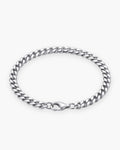 Atlas 5 mm curb link bracelet in silver titanium steel [c:silver]