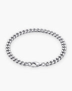 Atlas 5 mm curb link bracelet in silver titanium steel [c:silver]