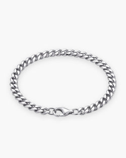 Atlas 5 mm curb link bracelet in silver titanium steel [c:silver]