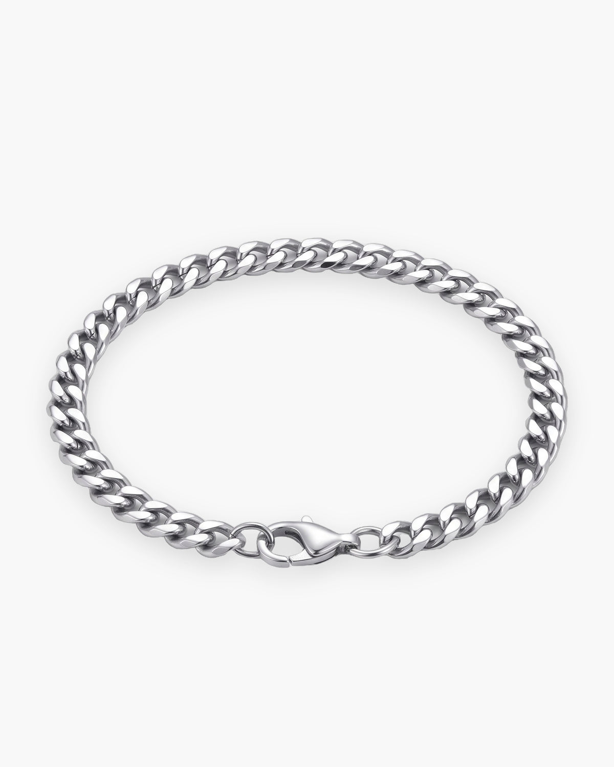 Atlas 5 mm curb link bracelet in silver titanium steel [c:silver]