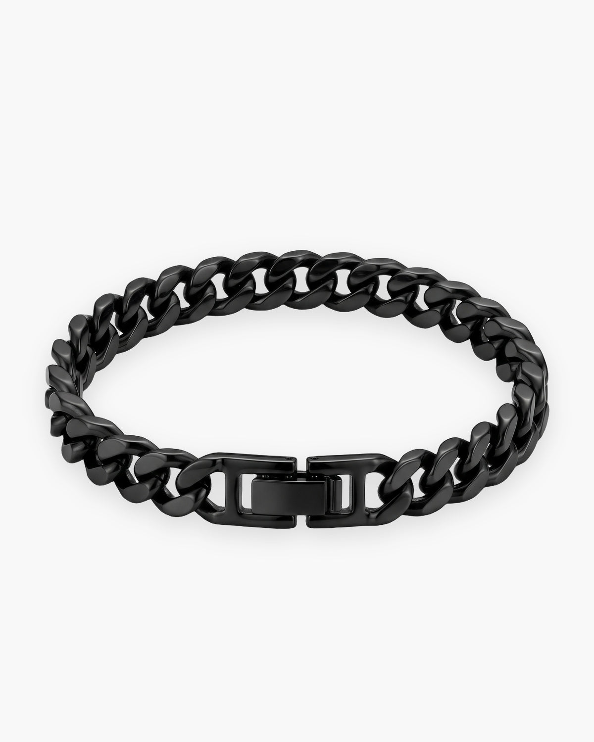 Atlas curb link bracelet in black titanium steel [c:black]