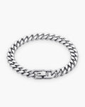 Atlas curb link bracelet in silver-tone titanium steel [c:silver]