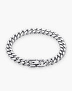 Atlas curb link bracelet in silver-tone titanium steel [c:silver]