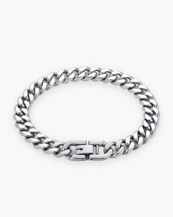 Atlas curb link bracelet in silver-tone titanium steel [c:silver]