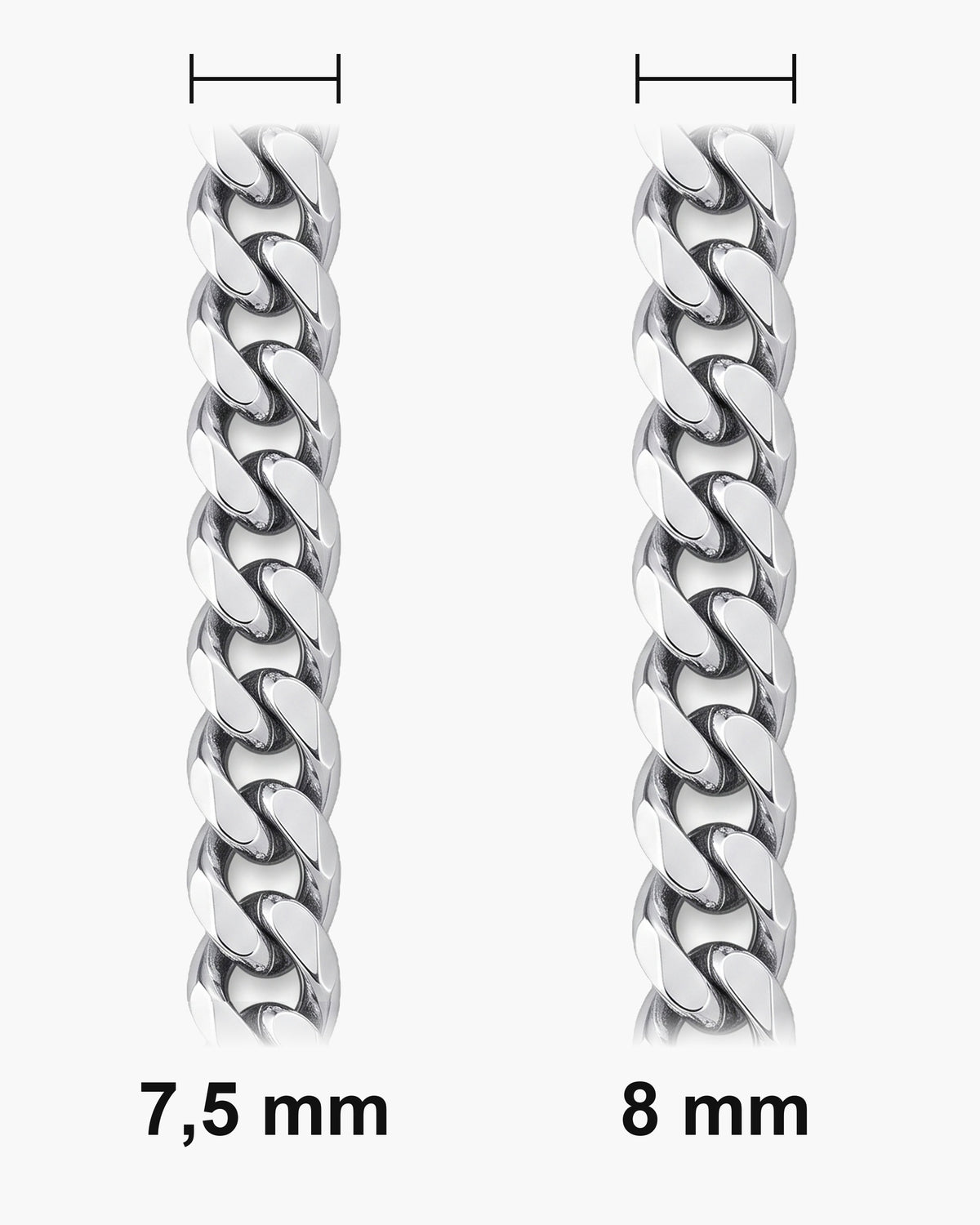 Atlas curb bracelet widths 7.5 and 8 mm at true scale [u:mm]