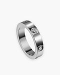 Atlas cubic zirconia band ring in silver stainless steel [c:silver]