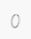 Atlas cubic zirconia channel hoop earring, sold single, in silver stainless steel [c:silver]