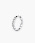 Atlas cubic zirconia channel hoop earring, sold single, in silver stainless steel [c:silver]