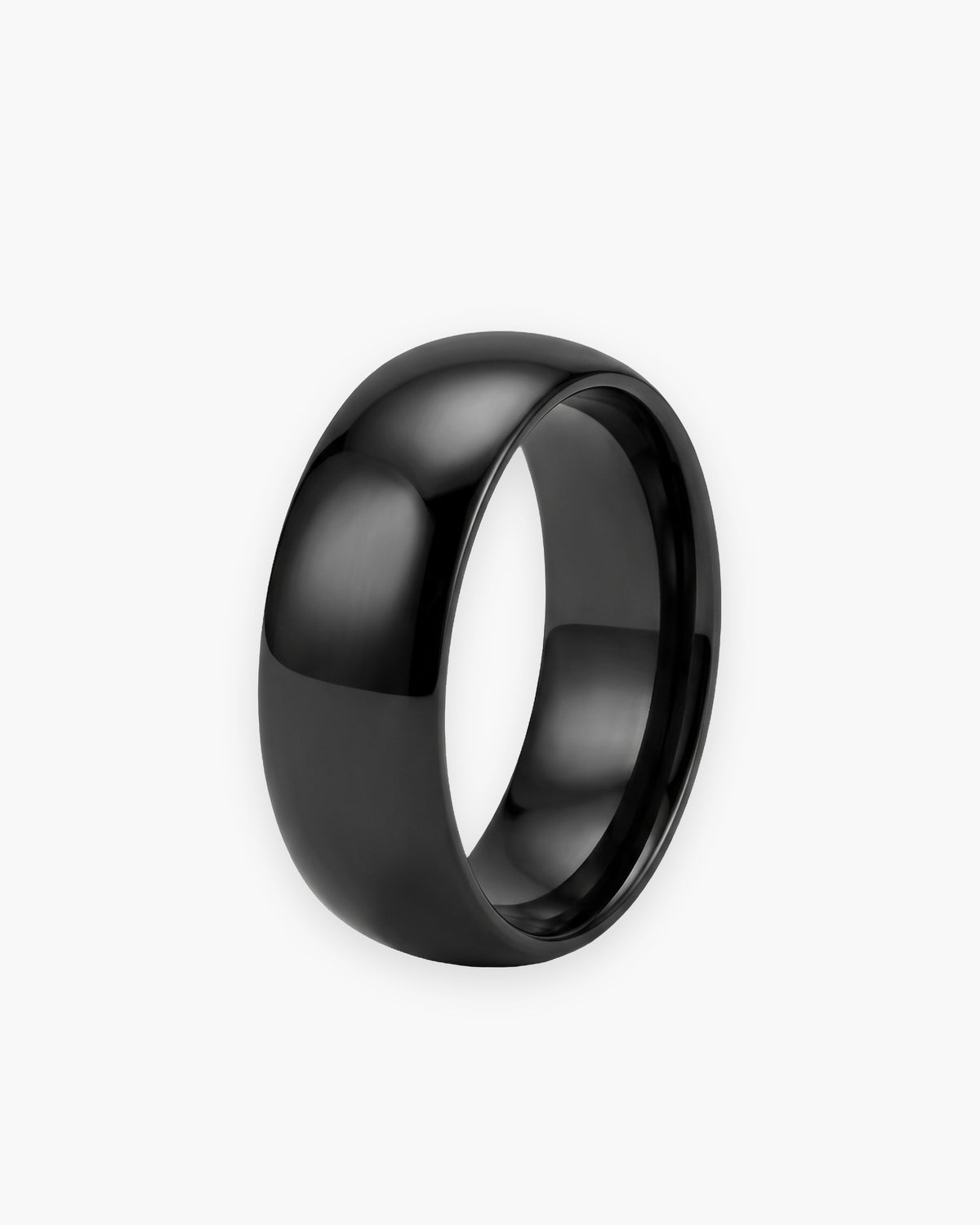 Atlas domed band in black stainless steel [c:black]