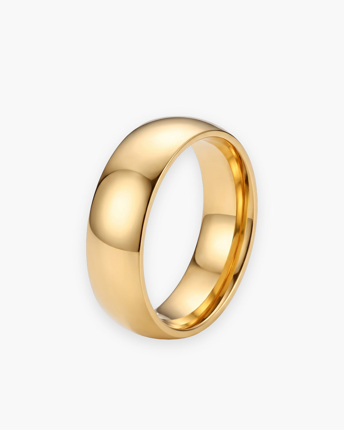 Atlas domed band in gold-tone stainless steel [c:gold]