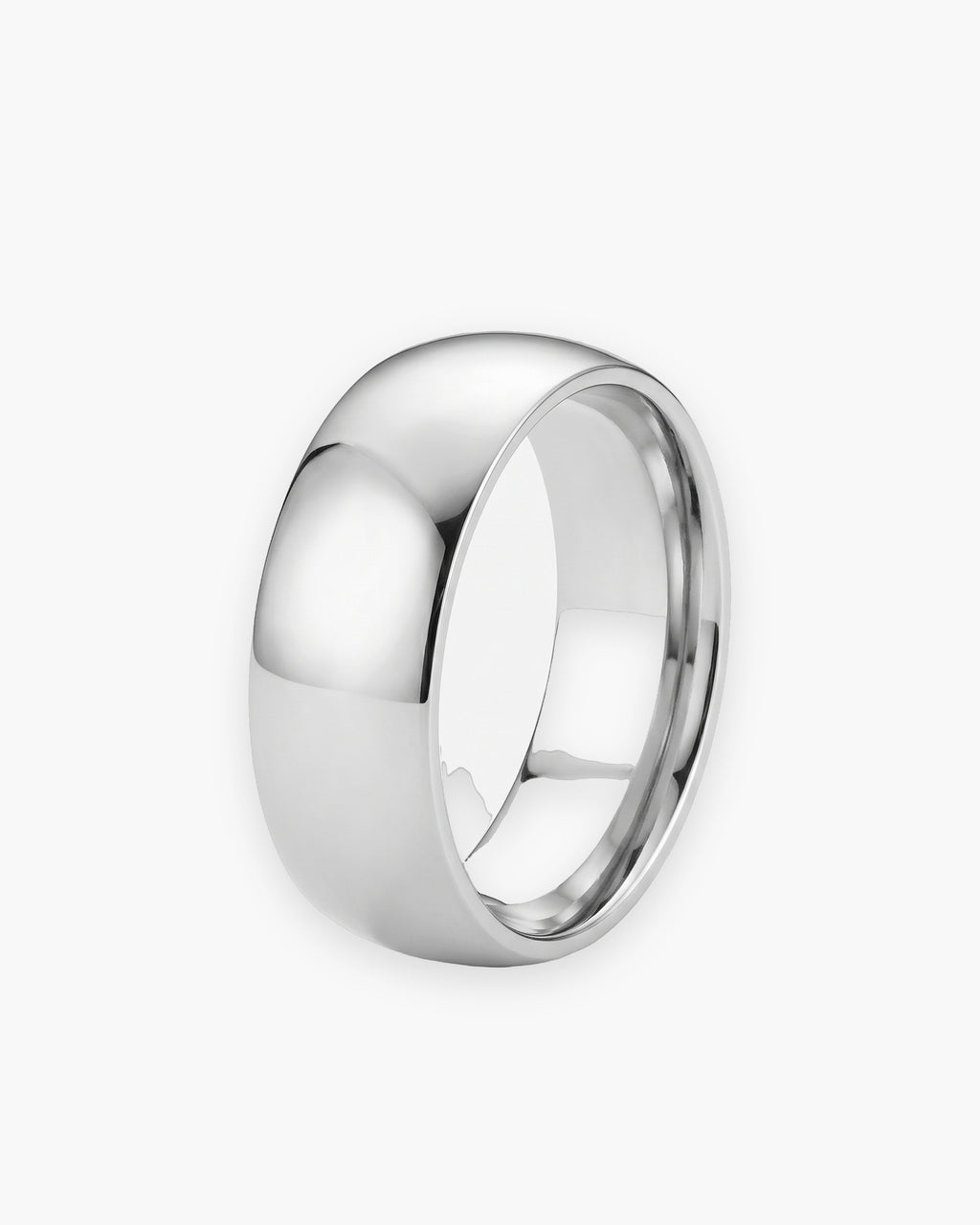 Atlas domed band in silver-tone stainless steel [c:silver]