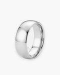Atlas domed band in silver-tone stainless steel [c:silver]