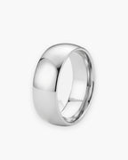 Atlas domed band in silver-tone stainless steel [c:silver]