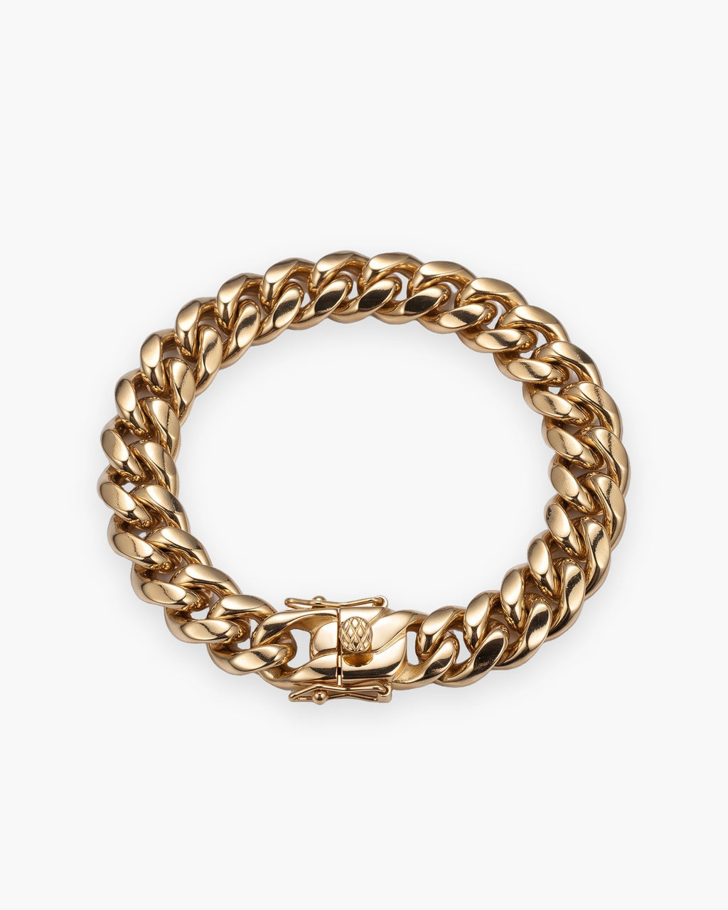 Atlas double-latch Cuban bracelet in gold-tone stainless steel [c:gold]