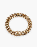 Atlas double-latch Cuban bracelet in gold-tone stainless steel [c:gold]