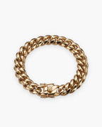 Atlas double-latch Cuban bracelet in gold-tone stainless steel [c:gold]