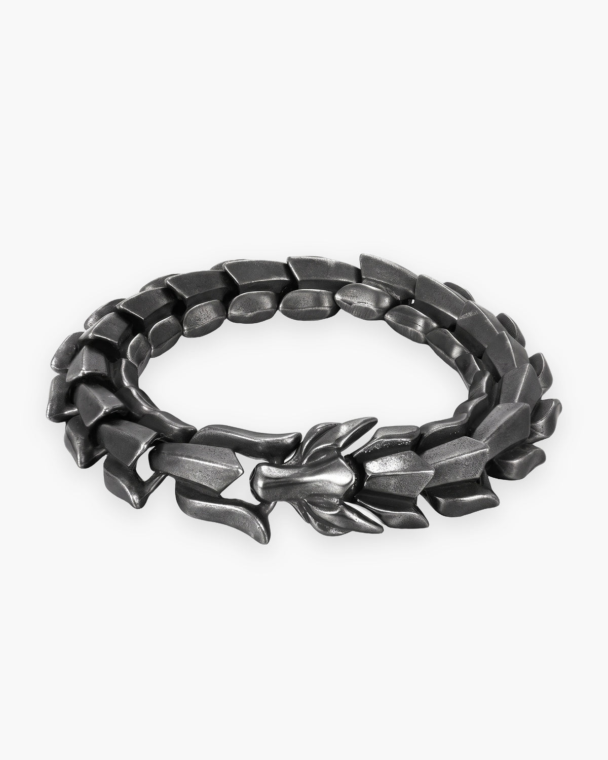 Atlas dragon scale bracelet in black stainless steel [c:black]