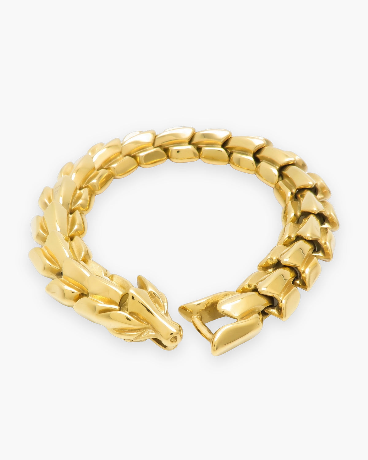 Atlas dragon scale bracelet in gold-tone stainless steel [c:gold]