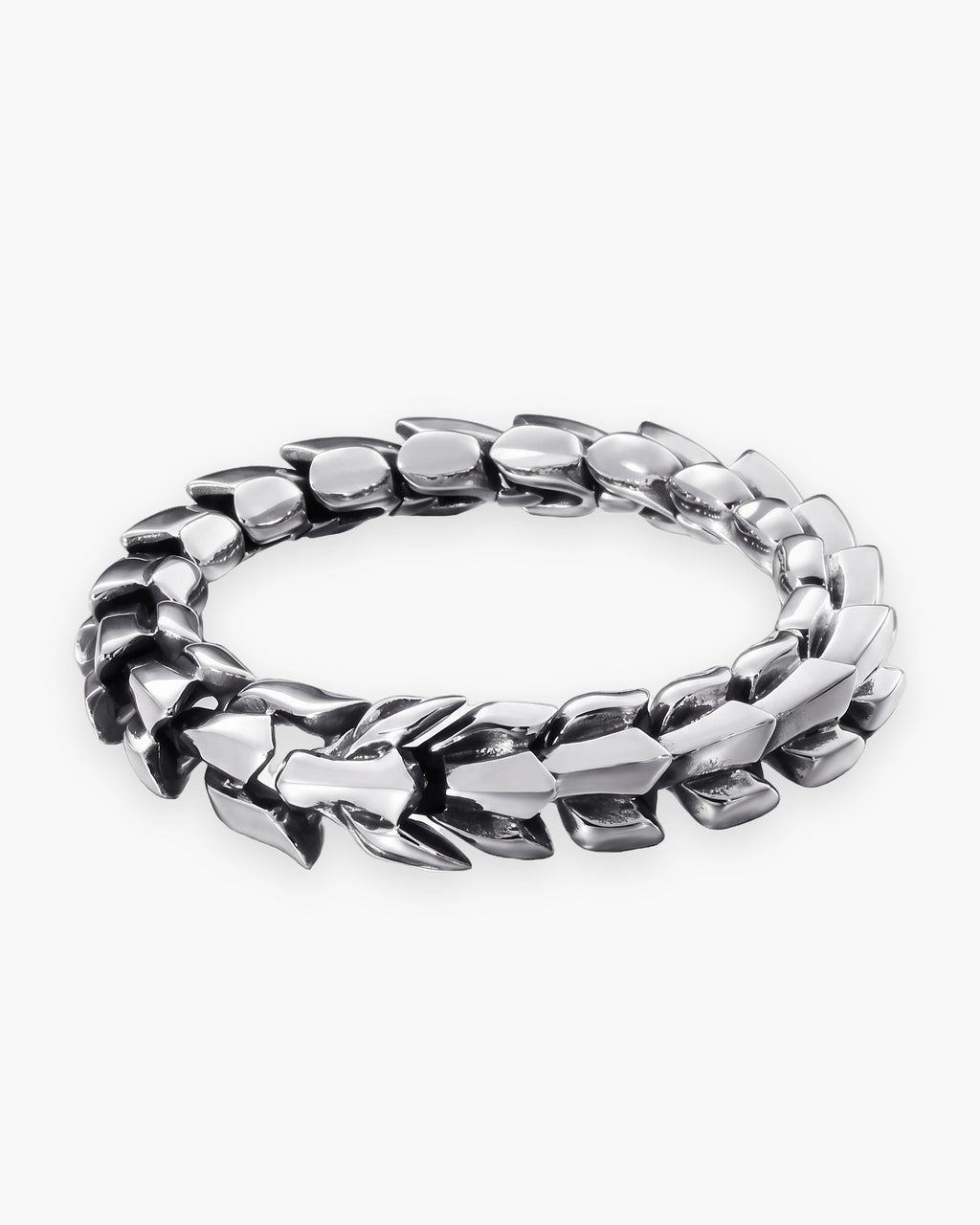 Atlas dragon scale bracelet in silver stainless steel [c:silver]