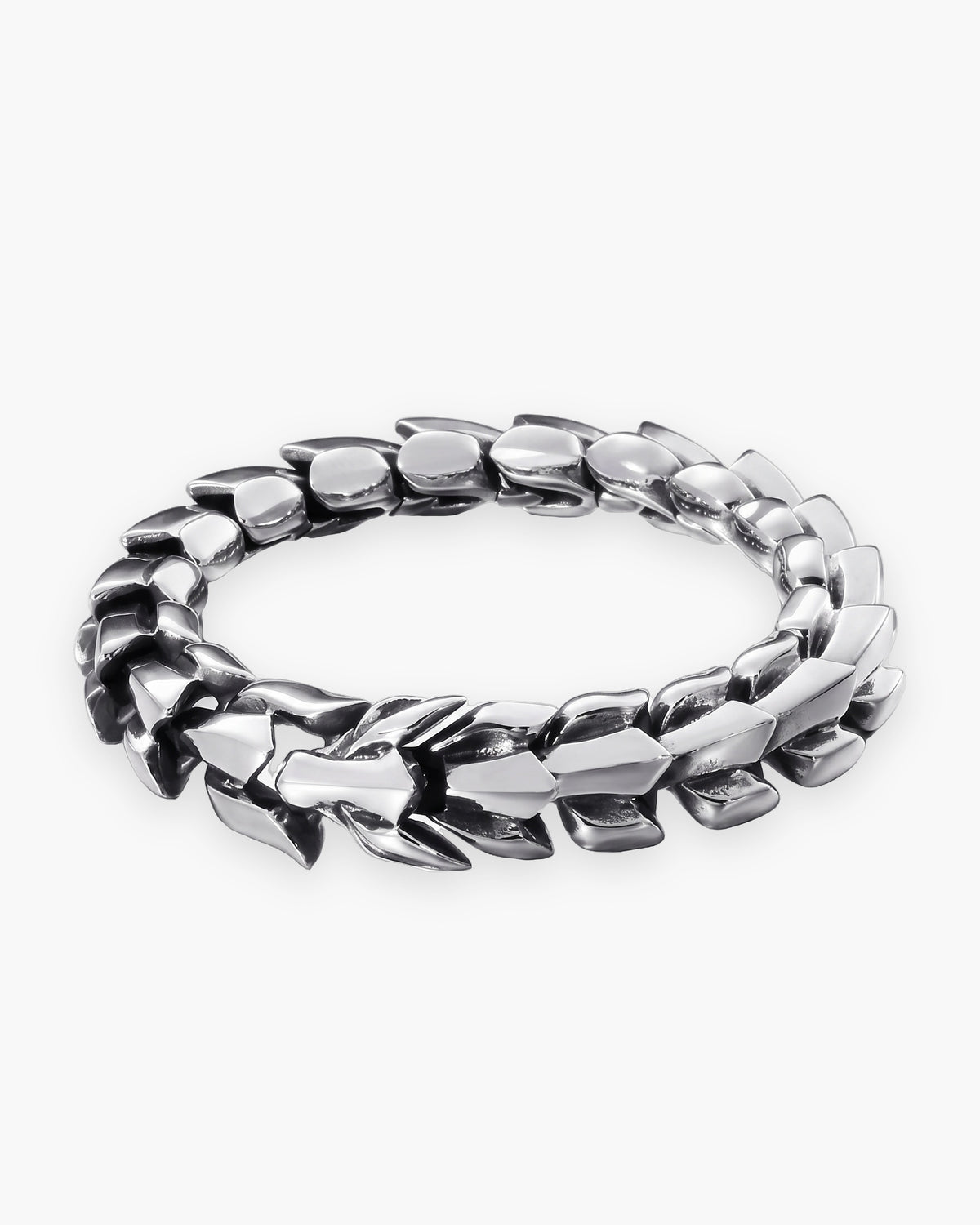 Atlas dragon scale bracelet in silver stainless steel [c:silver]