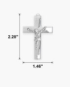 Atlas engraved crucifix pendant necklace dimensions 1.46 x 2.28 in [u:in]