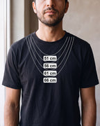 Atlas necklace lengths shown on a man, in centimeters [u:mm]
