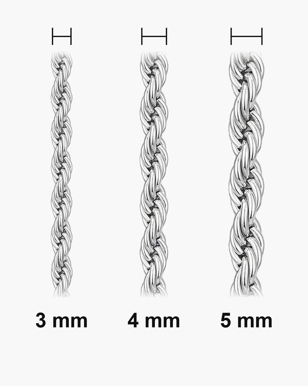 Atlas chain widths at true scale [u:mm]