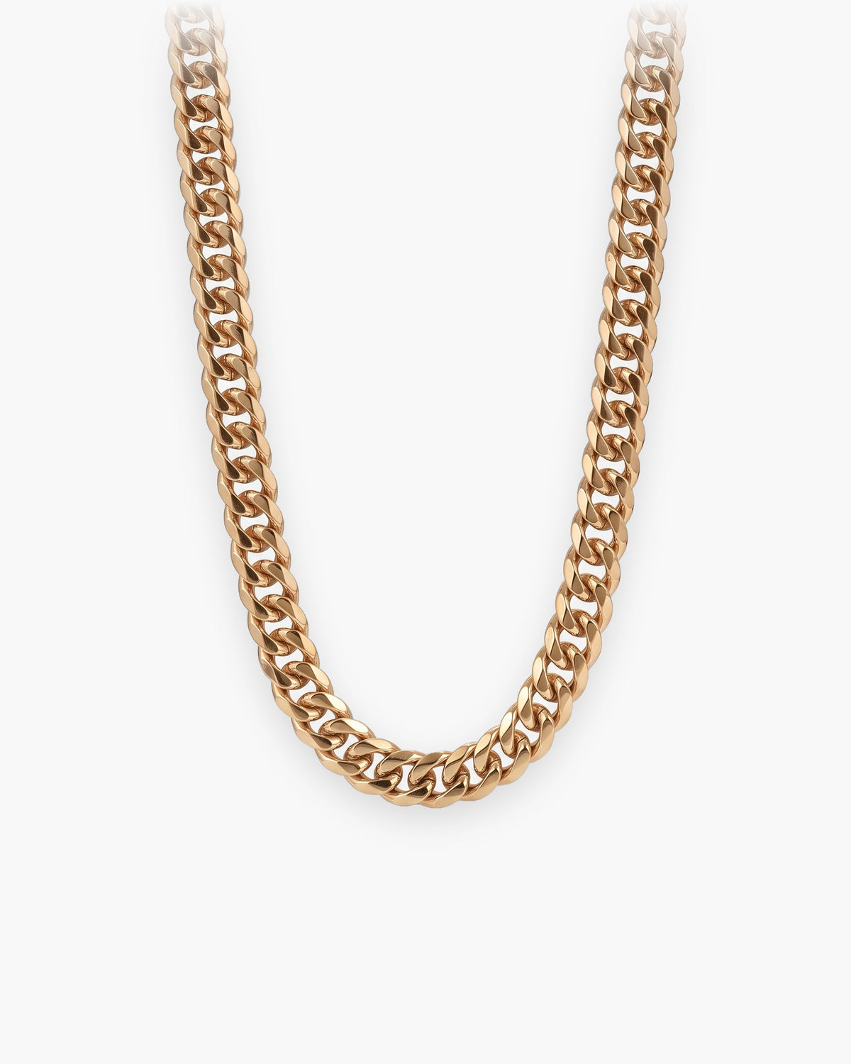 Atlas faceted double-link cuban chain in gold-tone stainless steel [c:gold]