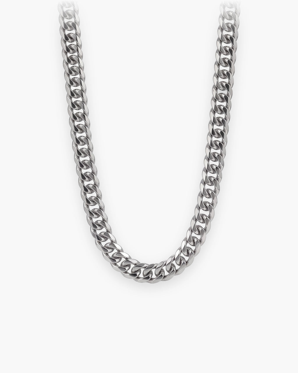 Atlas faceted double-link cuban chain in silver stainless steel [c:silver]
