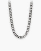 Atlas faceted double-link cuban chain in silver stainless steel [c:silver]