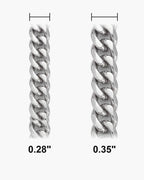 Atlas faceted double-link cuban chain actual widths 0.28 in, 0.35 in [u:in]