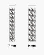 Atlas faceted double-link cuban chain actual widths 7 mm, 9 mm [u:mm]