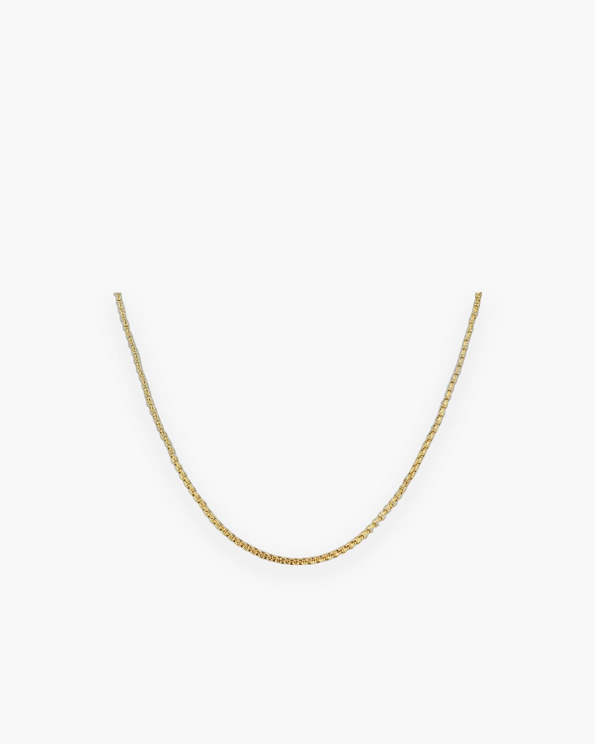 Atlas fine 1.5 mm box chain necklace in gold-tone stainless steel [c:15mmboxchain]