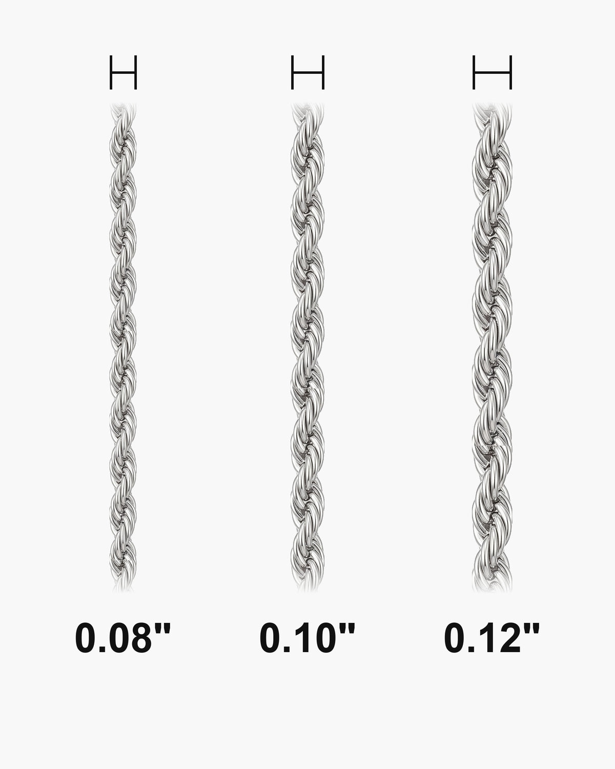 Atlas fine rope chain actual widths 0.08 in, 0.10 in, 0.12 in [u:in]