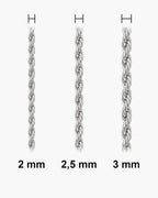 Atlas fine rope chain actual widths 2 mm, 2.5 mm, 3 mm [u:mm]