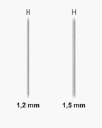 Atlas Fine Snake Chain widths 1.2 to 1.5 mm shown at true scale [u:mm]