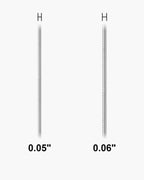 Atlas Fine Snake Chain widths 0.05 to 0.06 inch shown at true scale [u:in]