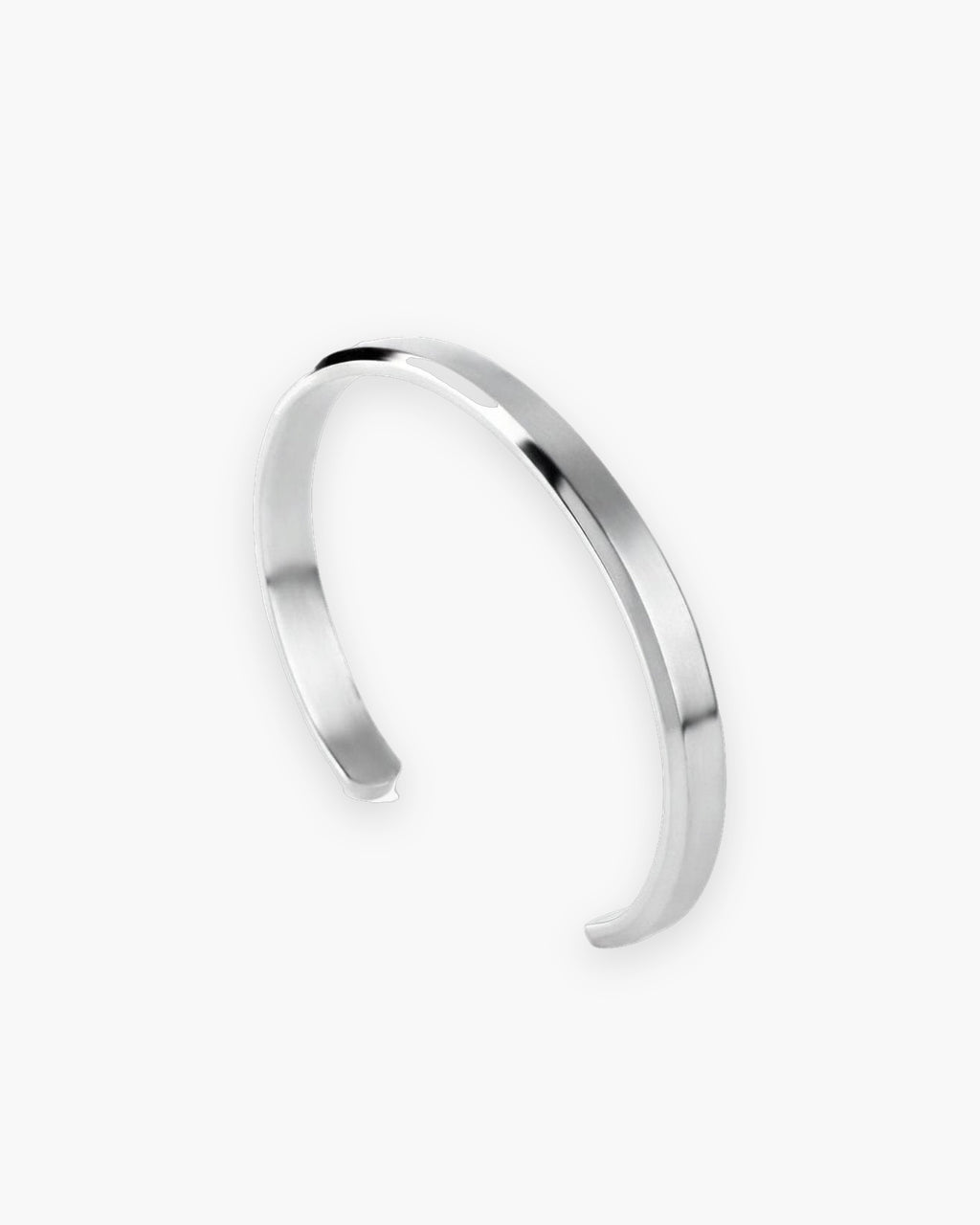 Atlas flat cuff bracelet in polished silver titanium steel [c:silver]