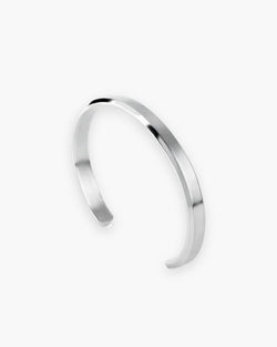 Atlas flat cuff bracelet in polished silver titanium steel [c:silver]