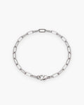 Atlas flat link chain bracelet in silver-tone stainless steel [c:silverbracelet]
