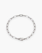 Atlas flat link chain bracelet in silver-tone stainless steel [c:silverbracelet]
