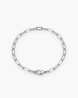 Atlas flat link chain bracelet in silver-tone stainless steel [c:silverbracelet]