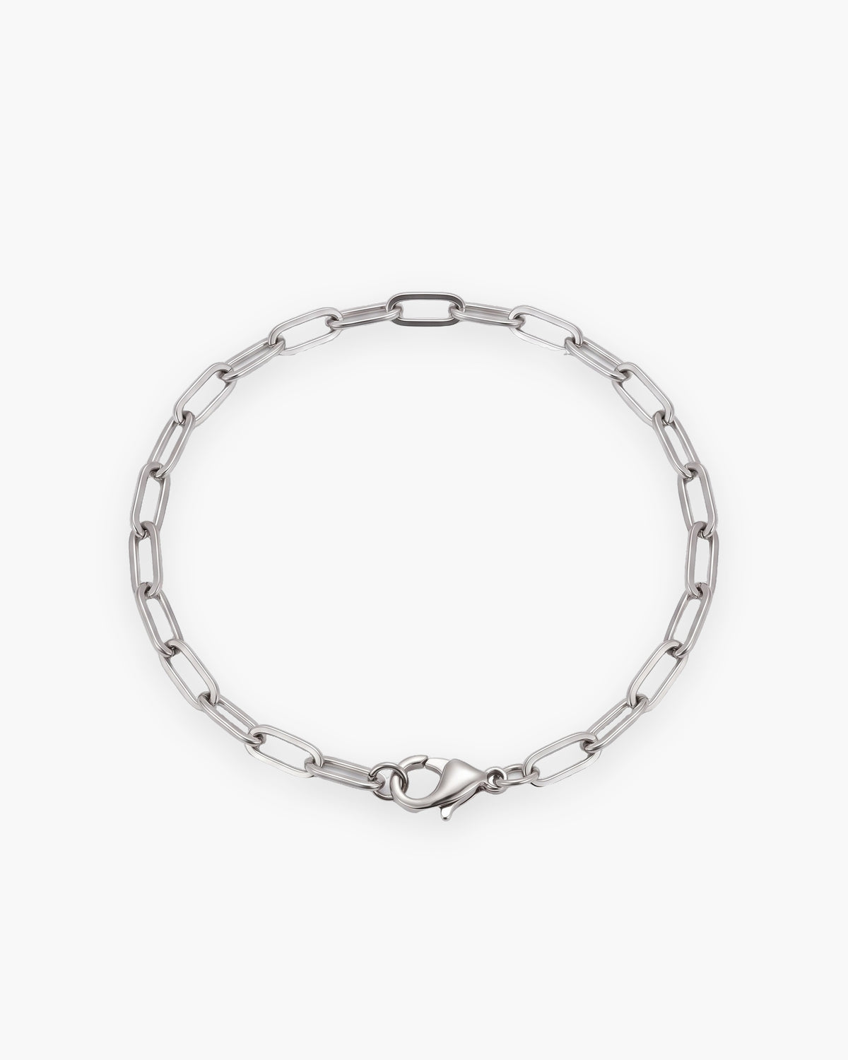 Atlas flat link chain bracelet in silver-tone stainless steel [c:silverbracelet]